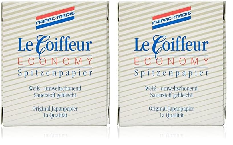 Fripac-Medis Le Coiffeur Spitzenpapier Spenderpackung mit Patentöffnung, Blattgröße 68 x 51 mm, 500 Blatt, weiß (Packung mit 2)