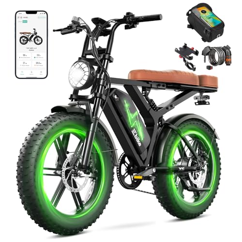 Image of SISIAGD Electric Bike for Adults,Peak 1800W Ebike,48V 15 /30Ah Waterproof Removable Battery,70-130 Miles,7 Speed,32 MPH Max,20 inch E Bike for City Commuting,Off-Roading,Mountain,UL 2849 Certification