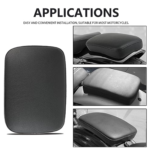 Image of DREAMIZER Black Pillion Passenger Pad Seat Universal Motorcycle Solo Seat Rear Cushion 8 Suction Cups Compatible with Harley Sportster XL 883 1200 Forty Eight Dyna Chopper Bobber Custom