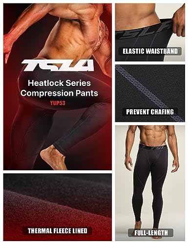 TSLA Men's Thermal Compression Pants, Athletic Sports Leggings & Running Tights, Wintergear Base Layer Bottoms