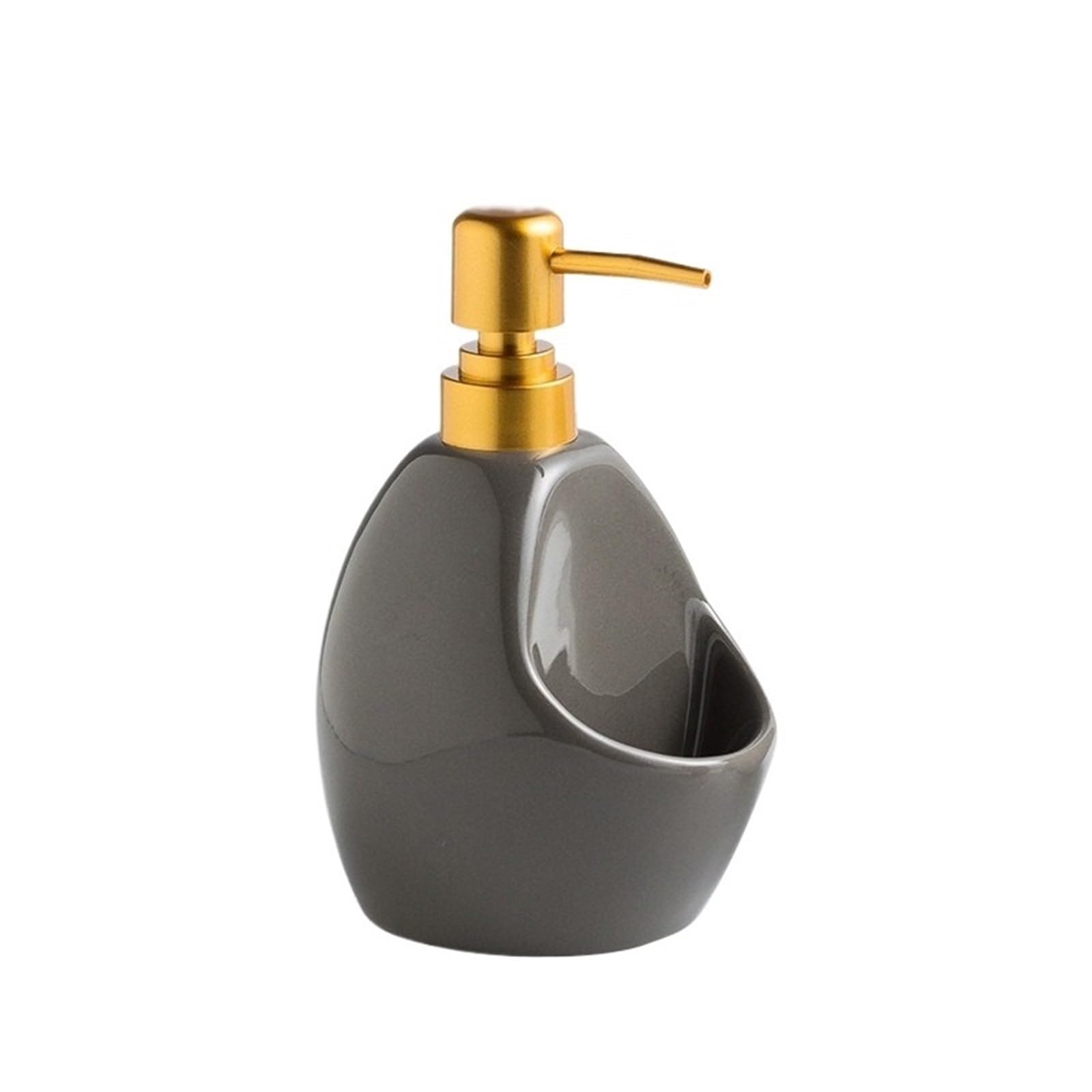 Yuue Grey Empty Barthroom And Dish Refillable Dishwashing Liquid Dispenser For Kitchen Sink Soap With Gold Pump Decor For Counter(Grey)