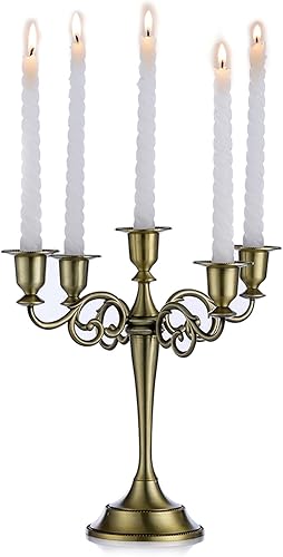 Sziqiqi Candelabros Candelabros para velas cónicas para bodas, eventos, velas, centro de mesa, decoración del hogar, vacaciones, aleación de zinc, 5