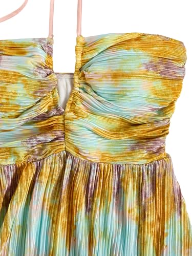 Image of SOLY HUX Women's Tie Dye Cami Dress Halter Backless Sleeveless A Line Short Summer Dresses Sundress