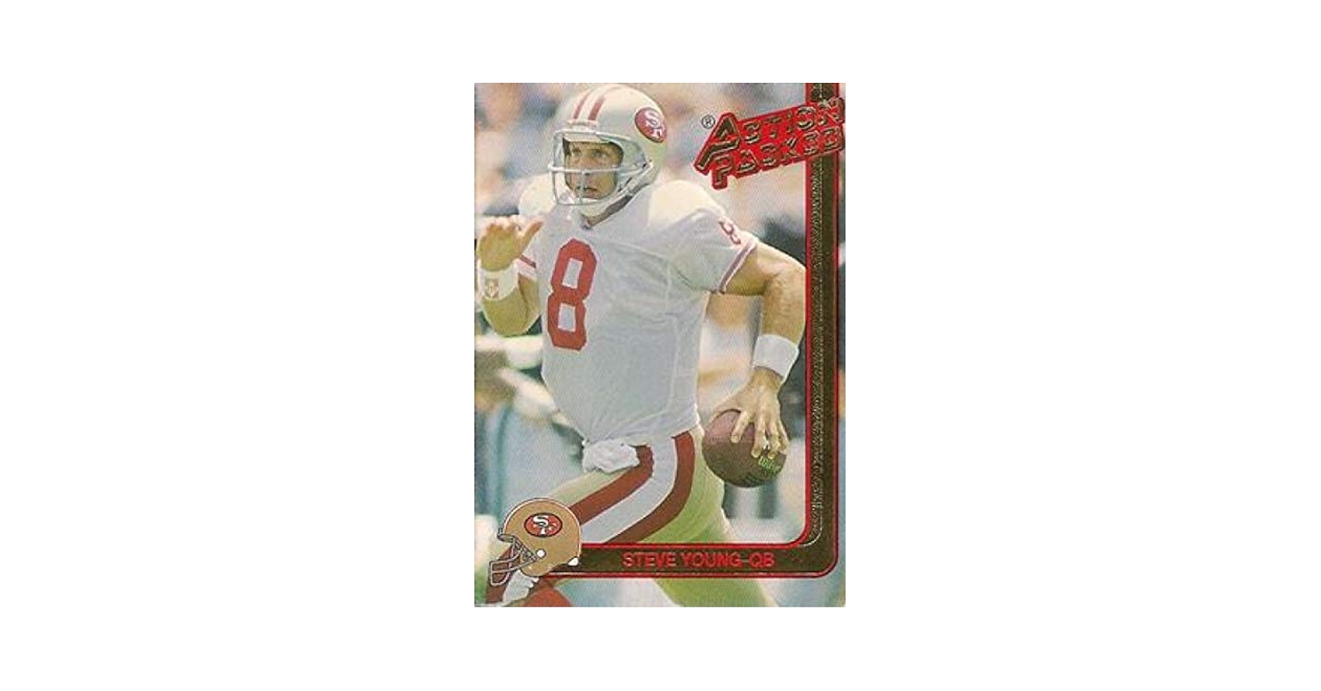 DEAD STOCK NFL 90s 当時物　49ers　スティーグヤング　額 1990 STCC #529 Steve Young San Francisco 49ers Topps HOF