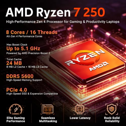 Image of Lenovo Legion 5 15.3 inch WQXGA 165Hz Gaming Laptop, AMD Ryzen 7 250, NVIDIA GeForce RTX 5060 8GB GDDR7, 64GB DDR5, 5TB Storage(4TB SSD+1TB Docking Station), Backlit Keyboard, Wi-Fi 7, Win 11 Pro, Black