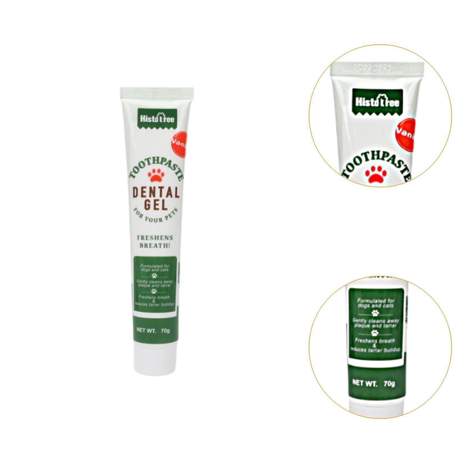 Qianly Pasta de Dientes para Perros Y Gatos, Cuidado Esencial, Vainilla