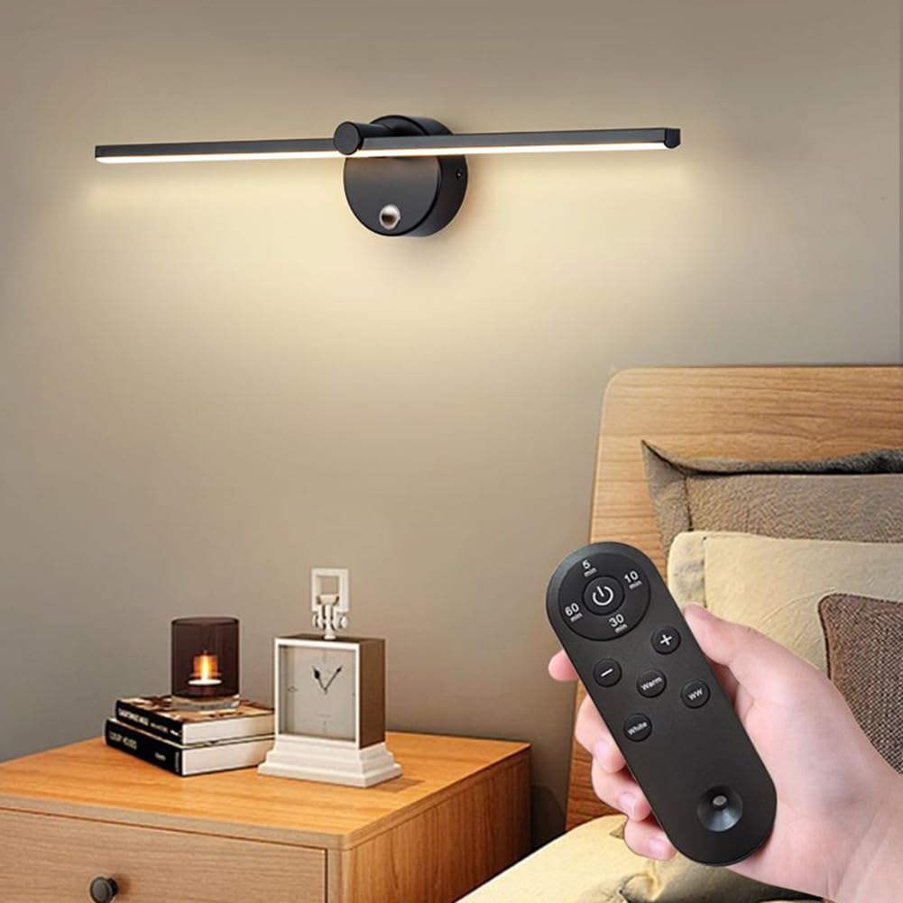 Lampe LED pour Tableaux sans fil à Intensité Variable 40cm éclairage de Tableaux Applique Murale Sans Raccordement électrique Batterie Rechargeable Orientable Lampe Pour Tableaux Rechargeable