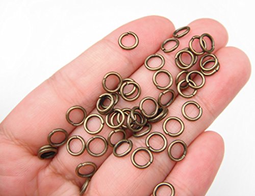 All In One 15 Gram/135Pcs 6Mm Antique Bronze Plated Open Jump Ring With Storage Box #TOP1