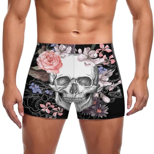 Short de bain fleur de crâne pour les vacances à la plage