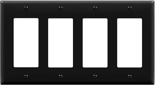 ENERLITES Placa decorativa de pared para interruptor de luz o toma de receptáculo, tamaño de 4 bandas, 4.50 x 8.19 pulgadas, policarbonato
