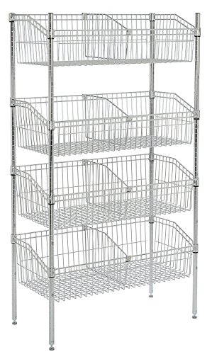 Nexel 4-Basket Shelving Unit, 36