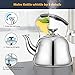 Tea Kettle Stovetop Whistling Teakettle ClassicTeapot Stainless Steel Tea Pots for Stove Top with Heat-resistant Folding Handle Mirror Finish, 2 liters