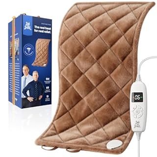 BOB AND BRAD Weighted Heating Pad with Far Infrared Ceramic Beads, Electric Moist Heat Pad with 6 Heating Levels, Auto-Off Timer and Snug-Fit Adjustable Belt Christmas Birthday Gifts for Women and Men