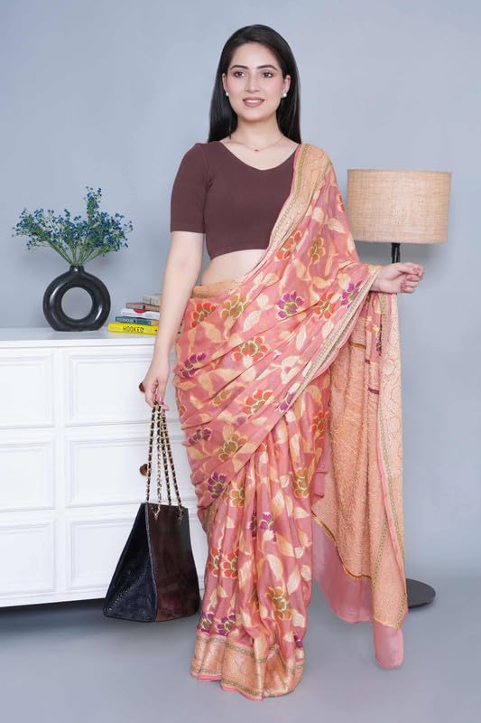 Image of Mlada V-Neck Stretchable Saree Blouse Top for Women | Slim Fit Short Sleeves Solid Cotton Blouses | Readymade Saree Blouses for Women Festive & Ethnic | Blouse Crop Top
