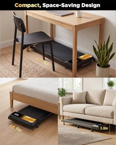 Walking Treadmill Pad with 0–5% Incline, 2.5HP | Compact Treadmill，Perfect for Running, Walking & Under-Desk Use，Quiet Operation for Home or Office