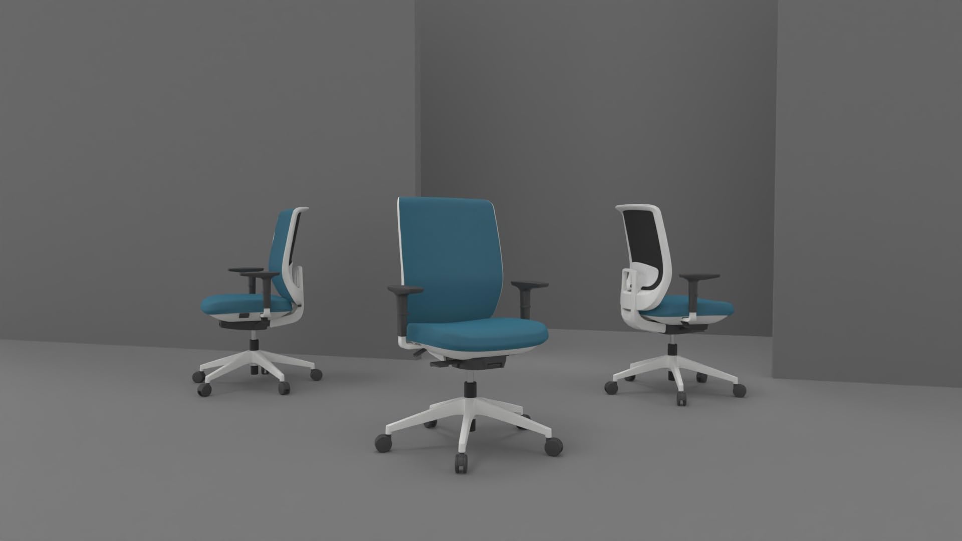 Spacio Silla de Escritorio Profesional | Silla ergonómica Actiu Trim Aqua Blue para Uso Intensivo de 24h soporta 150KG con Brazos 3D y Respaldo Regulable en Altura | Fabricado en España (Sin Cabezal)