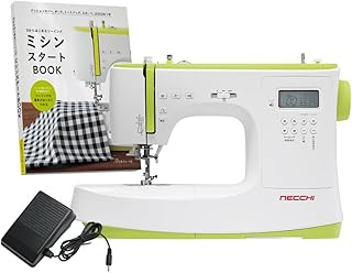 NECCHI(ネッキ) コンピュータミシン NC-100D-yg(イエローグリーン) 初心者ママのイタリアミシン 自動糸切り フットコントローラー・ソーイング本付き
