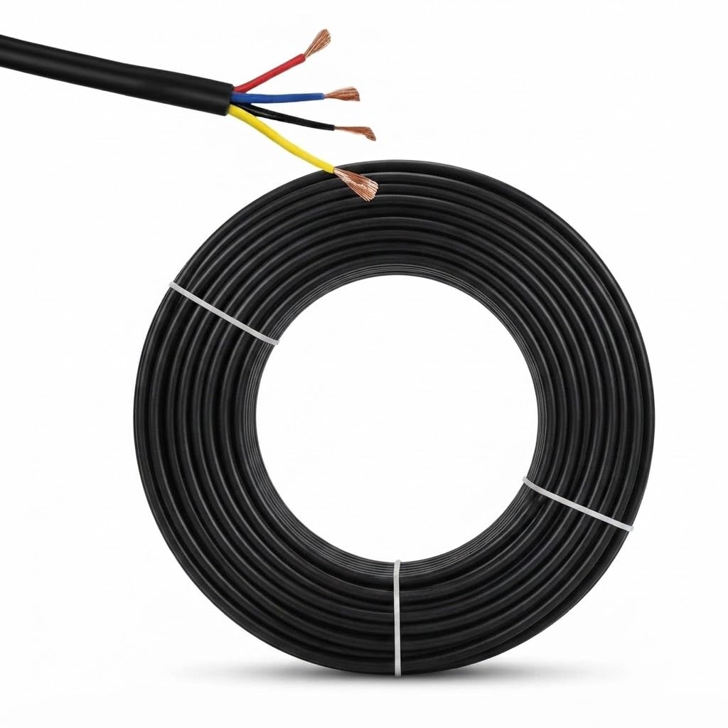 Drumstone (3 years warranty) 100 Foot CPR 4MM (56/30MM) 4 Core Copper Flexible Electrical Cable Heavy Duty Multi Core Wire for Home Industrial Motor Control Solar Equipment and Power Applications-image-16