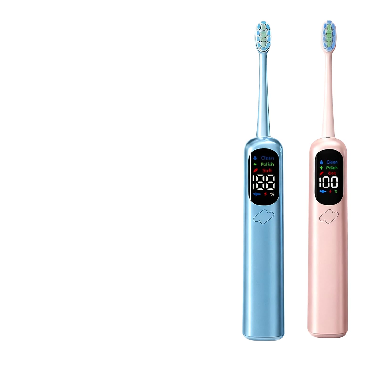 Spazzolino elettrico sonico con testina a 60°, 3 modalità di pulizia di regolazione dell'intensità, schermo a LED per una pulizia profonda, sbiancamento dei denti e spazzola per l'igiene orale per