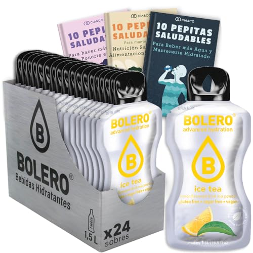 24 x Bebida Bolero TE HELADO DE LIMON Hidratante Sin Azucar (24x9 grs) + 30 Pepitas Saludables para una vida más sana by Cia&Co