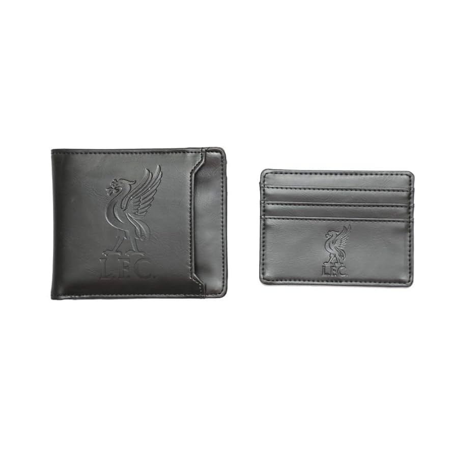 Portefeuille Liverpool FC En CUir PU - Porte-Cartes, Pièces, Blason Brodé - Cadeau Fan Officiel