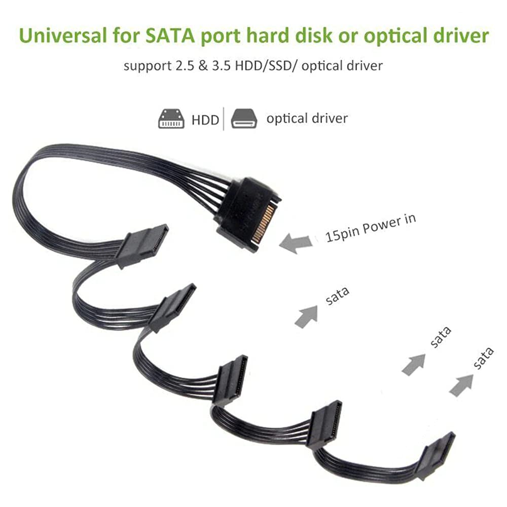 Piplus SATA Power Splitter - 1 to 5 Cable -5