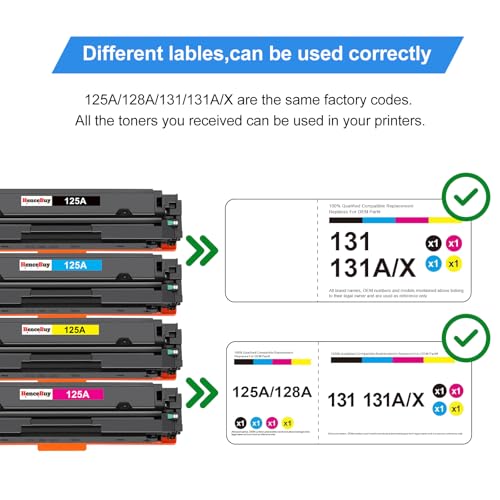 Image of Compatible Toner for HP 125a Toner Cartridges 4 Pack | for HP Color LaserJet CM1312nfi CM1312 MFP CP1215 CP1515 CP1518ni Printer (Includes CB540A CB541A CB542A CB543A)