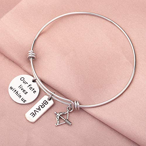 Brave Bracelet Movie quote Bracelet Our fate lives within us Brave Bracelet Jewellery Princess Gifts(Silver)4