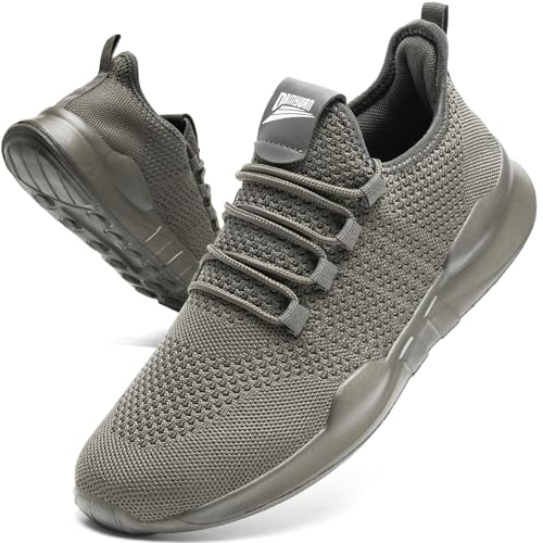 Image of Mens Running Shoes Tennis Walking Sneakaers Lightweight Breathable Workout Casual Athletic Gym Outdoor Sports Jogging Sheos Dark Gray Size 12