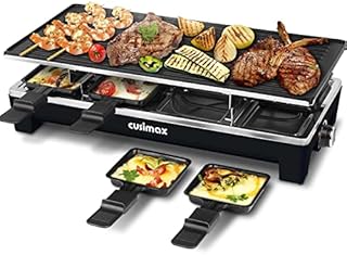 CUSIMAX Raclette Grill Electric Grill Table, Portable 2 in 1 Korean BBQ Grill