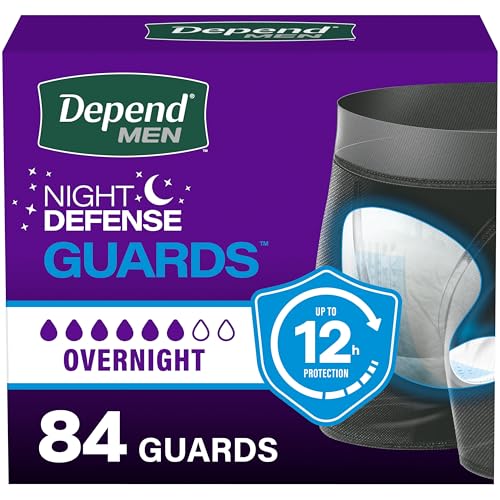 Depend Guards Incontinence Pads for Men Overnight Absorbency 84 Count Packaging May Vary