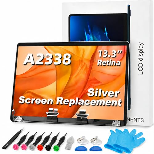 Image of A2338 Screen Replacement for 13.3 inches MacBook Pro M1 2020 2022 Year 2560x1600 Replacement LCD Full Assembly for EMC 3578 Silver