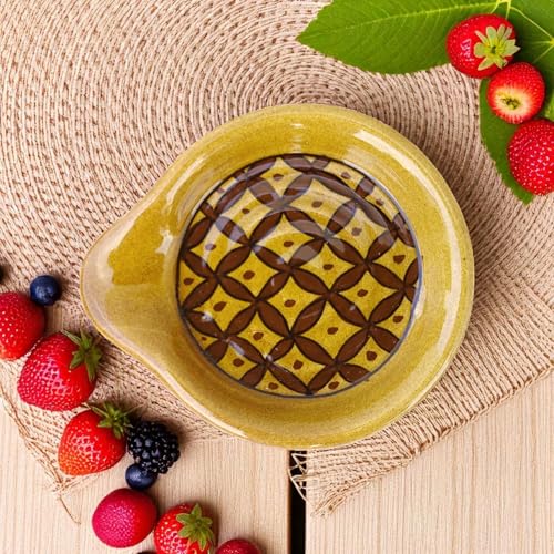 Image of Malaikah Ceramic Spoon Rest Small Gold Pack of 1 for Home, Kitchen, Dining, Kitchen Decor & Gifting