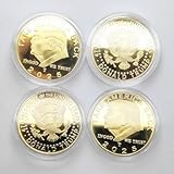 4 Pcs Protective Capsule Includes Gift 2025 47th U.S. President Donald Trump Coin Silver Eagles Coins (4 Pcs Gold)