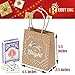 Christmas Holiday Kraft Gift Bags, foil red Green Silver and Blue hot-Stamp Designs,Strong Matching Raffia Handle 24 Small Bags in Assorted Christmas Prints, Christmas Goody Bags Xmas Gift Bags