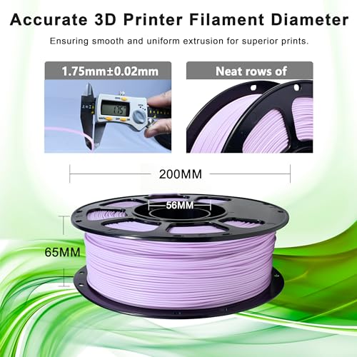 Image of iBOSS PLA Plus 3D Printer Filament PLA+ Filament 1.75mm, Neatly Wound 3D Printing Filament 1.75mm + /- 0.02 mm, Fit Most FDM 3D Printers, 1kg Spool (2.2lbs), Light Purple