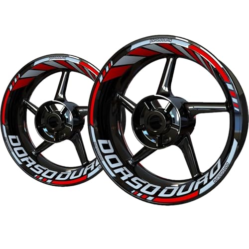 Felgenrandaufkleber Motorrad-Felgenaufkleber Für Aprilia Dorsoduro, Reflektierende Radnabenaufkleber, Felgenaufkleber-Set Felgenaufkleber(Farbe 9)