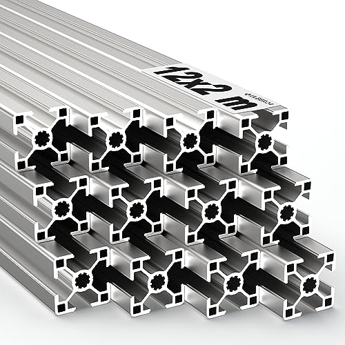 Ulber24- Aluprofil 30x30 Typ B Nut 8,12x2m=24m Aluminium- Konstruktion- Montage- System- 3030 Alu Schiene Stecksystem Vierkant Profil B-Typ Nut 8 Winkel Aluprofil 30x30