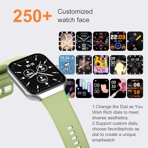 Image of Smart Watch for Men Women (Answer /Make Call), 1.96 inch HD Smartwatch with Heart Rate /Sleep Monitor /Pedometer /Calories, 113+ Sports Fitness Watch, IP68 Waterproof Activity Tracker for Android iOS-Green