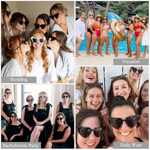 Pibupibu 10 Pack Heart Shaped Sunglasses Bachelorette Party Favors for Women Bride Tribe Glasses Bride Shower Gift3
