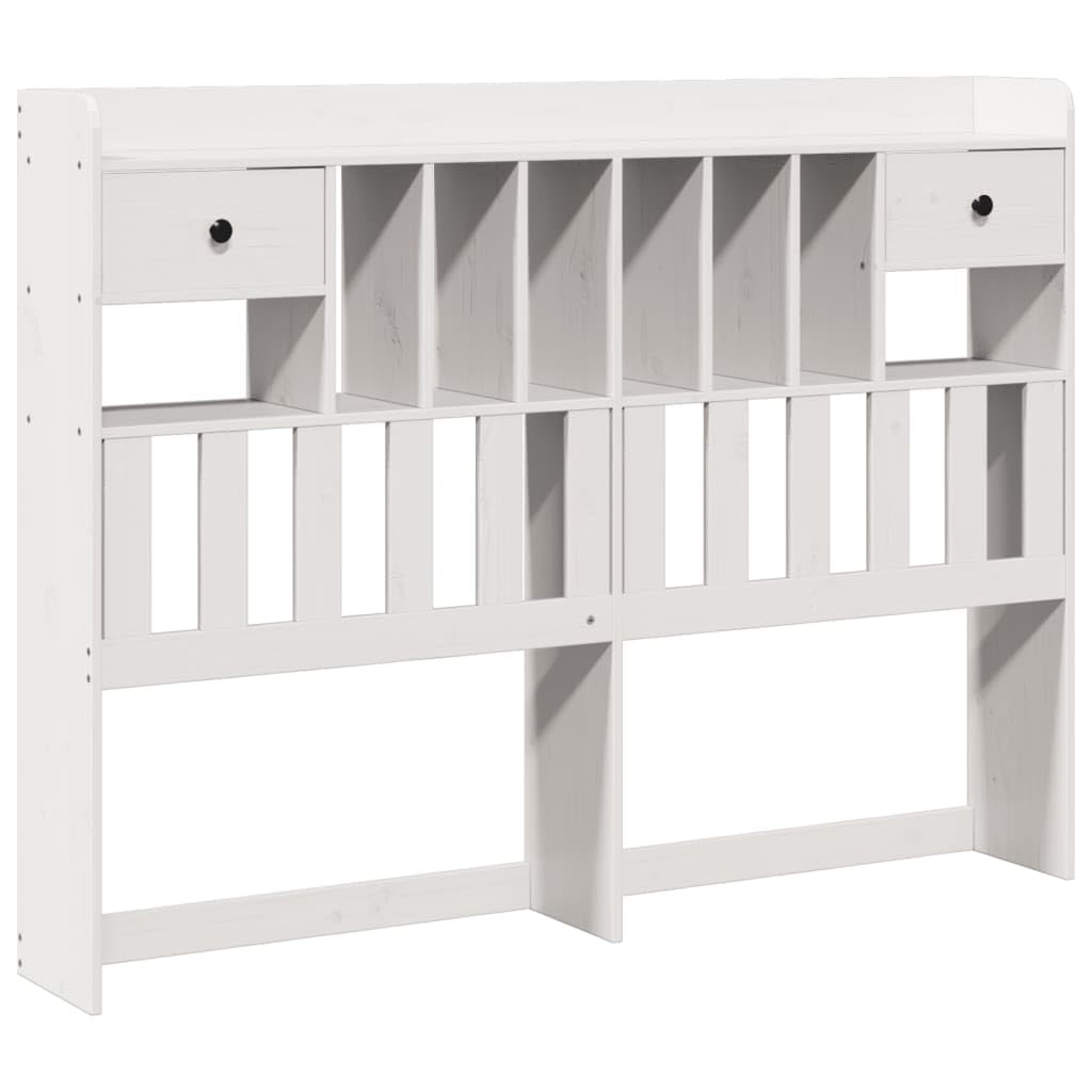 vidaXL Cabecero de Cama almacenaje Madera Maciza Pino Blanco 150 cm, cabecero de Cama, cabecero de Madera Maciza, cabecero con Compartimentos