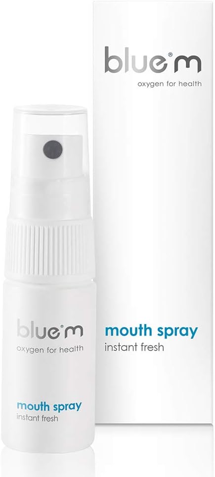 BlueM Mouth Spray - Breath Freshener - 15ml - for Bad Breath - Instant Freshness - with Active Oxygen - Fluoride Free