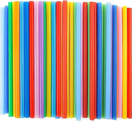100pcs Disposable Drinking Cute Straw Individually Wrapped, Milkshake Plastic Straws in Assorted Bright Colors, Large Pack