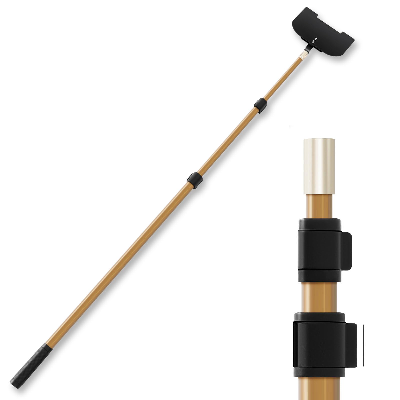 Teenyyou Mango de extensión para Protector de Esquina de Tablero, Poste de 2,5 m, Protector de Esquina de Carga Estirable, Protector de Esquina en V, Mango Negro, Accesorios de Cama Plana