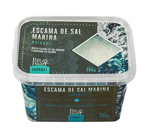 Sal marina ahumada natural en escamas especiada gourmet para cocina de 200 Gr (Tarro de 200 Gramos.)