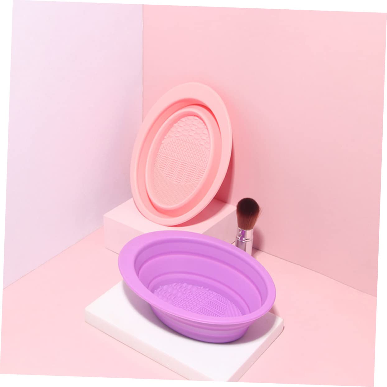 FRCOLOR 3 Pezzi Di Detergente Per Pennelli Da Trucco in Silicone Portatile Per La Casa E Il Salone.