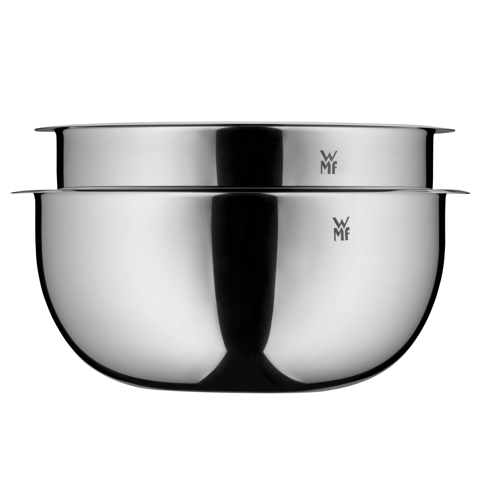 WMF Set 2-teilig Profi Plus Rührblitz mit Reduzierring 32 cm, Cromaragan Edelstahl teilmattiert und Gourmet Küchenschüssel-Set (2-teilig) 22 und 24 cm, Cromargan Edelstahl, multifunktional, stapelbar