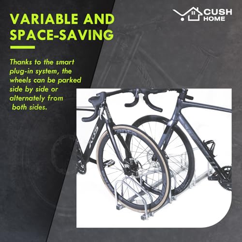 CCLIFE Fahrradständer Boden für 3 Fahrräder mit Reifenbreiten bis 65 mm Eisen Fahrradhalter 71 x 32 x 26 cm