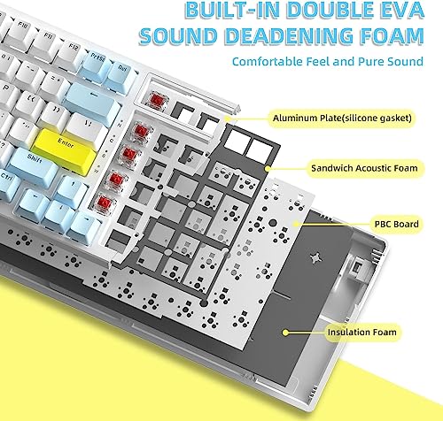 Image of Ajazz Mechanical Gaming Keyboard,Hot Swappable Mechanical Keyboard with Numeric Pad,Compact USB Wired Keyboard 100 Keys Double-Shot ABS Keycaps,N-Key Rollover RGB Custom Keyboard for PC Mac(MX Red)