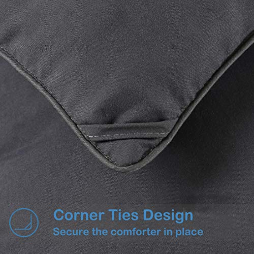 Easeland 43397-52542 All Season Queen Size Soft Quilted Down Alternative Comforter Reversible Duvet Insert With Corner Tabs,Winter Summer Warm Fluffy,Dark Grey,88X88 Inches thumb #5
